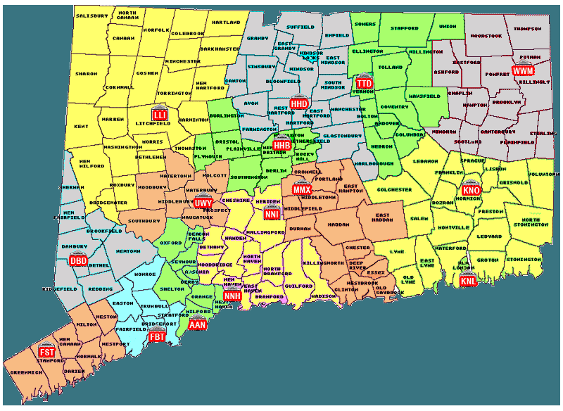 CT Judicial District Map